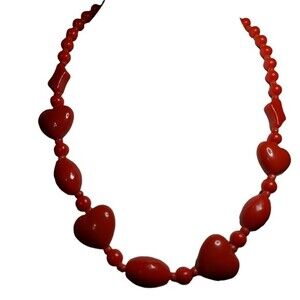 Necklace Red hearts 22 in